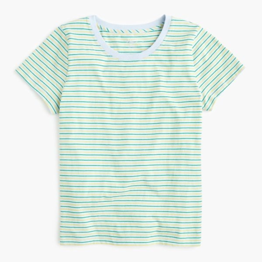 NWT J Crew Essential T-Shirt in Blue/Green Stripes